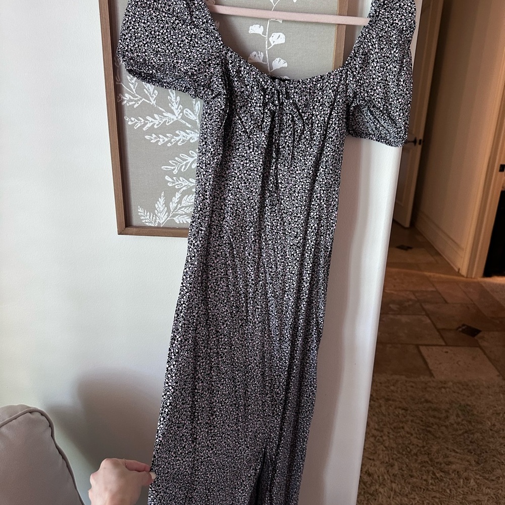 Elegant Black Floral Dress